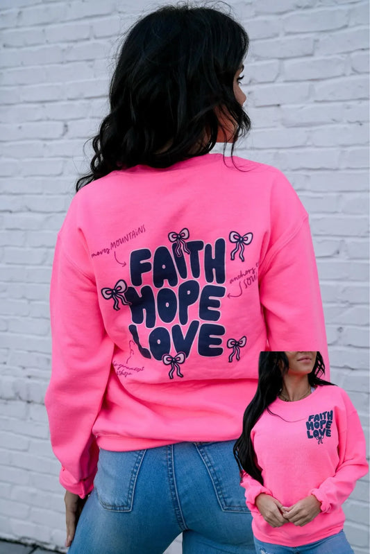 Graphic Tees Faith-Hope-Love Crewneck