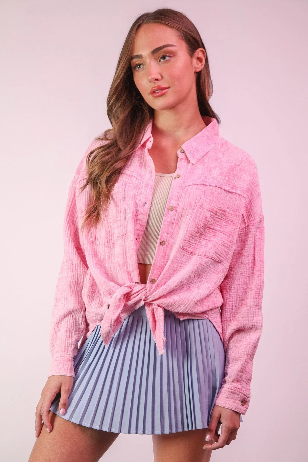 Tops Raylee Gauze Top Pink
