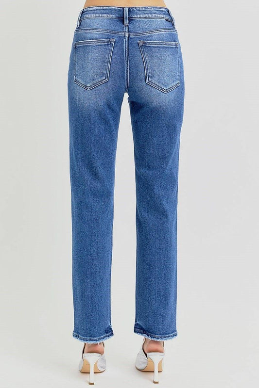 Bottoms Risen Mid Rise Tapered Ankle Jean