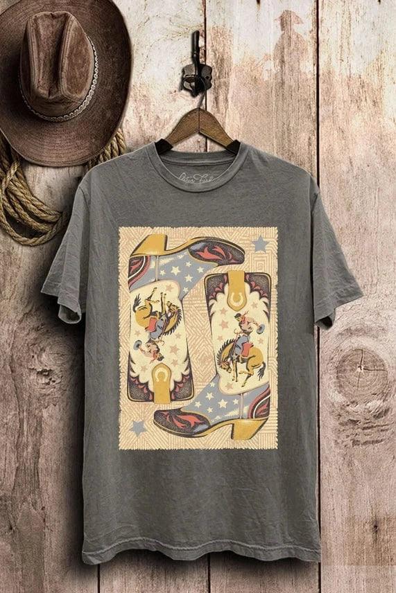 Graphic Tees These Boots Tee-Stone Gray