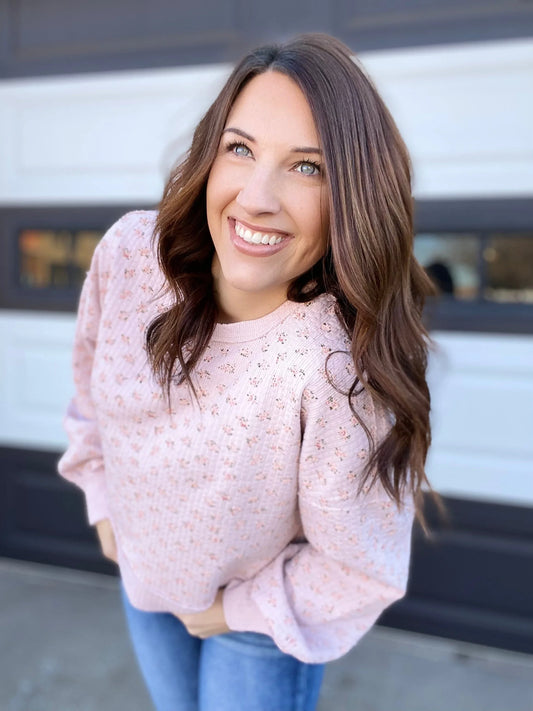 Shirts & Tops Tinny Waffle Knit- Blush Floral