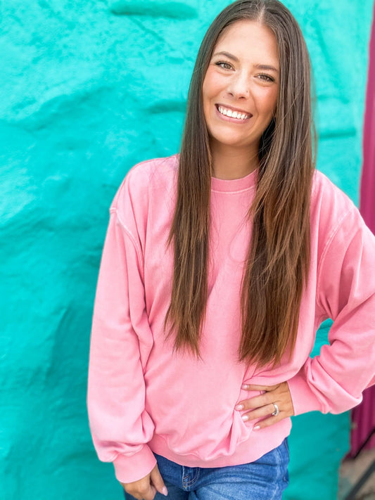 Shirts & Tops Trina Pullover Basic Sweatshirt-Bubblegum