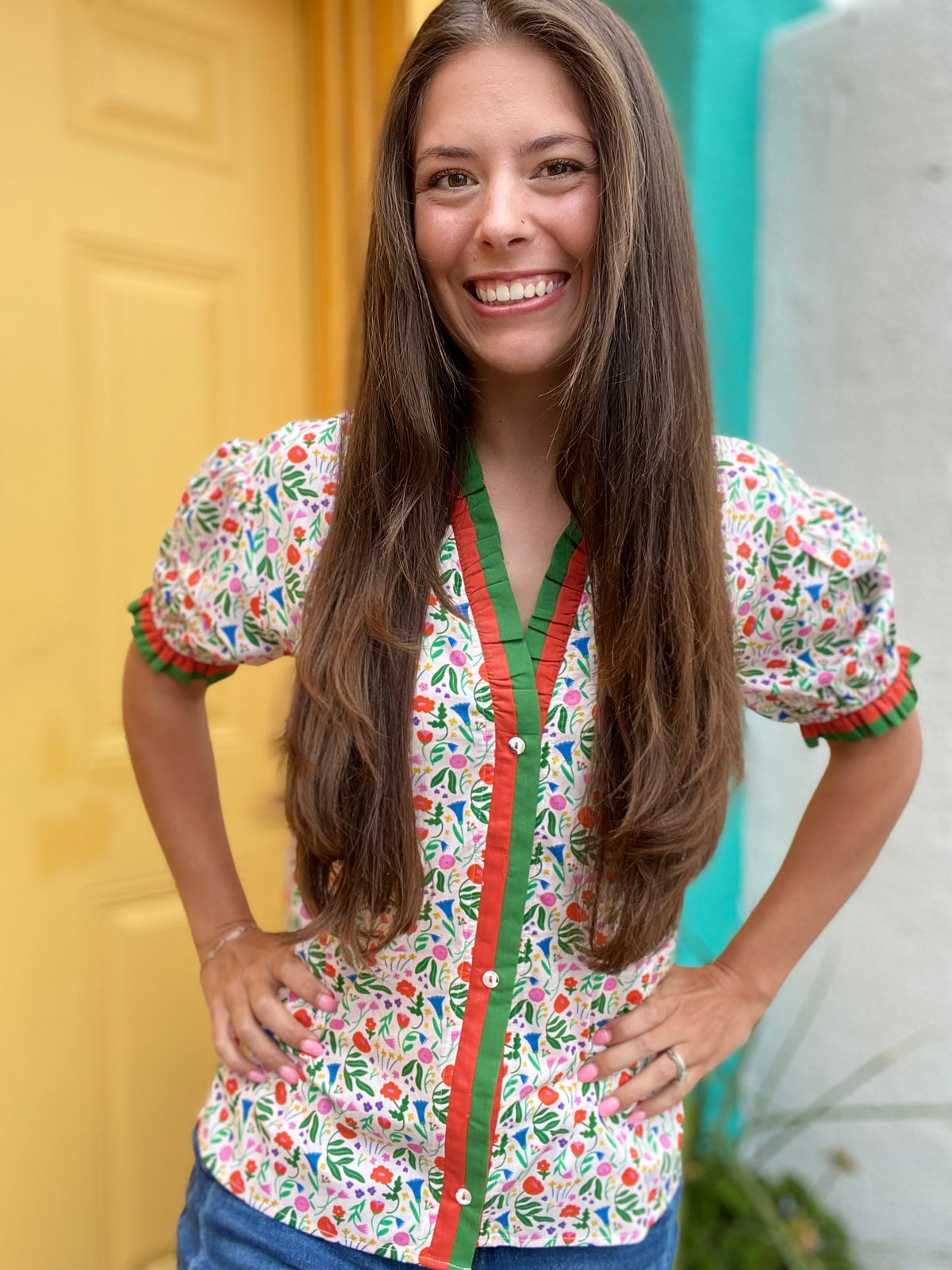Lucille Button Front Blouse