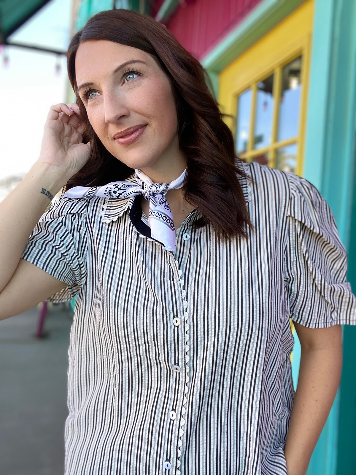 Bree Gingham Top- Black