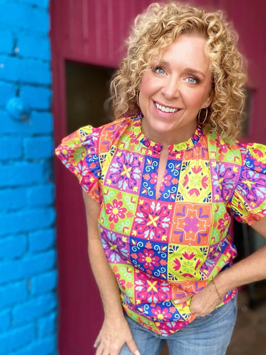 Bella Bold Print Blouse
