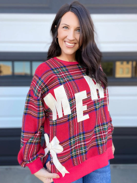 Tops BiBi Christmas Side Bow Pullover