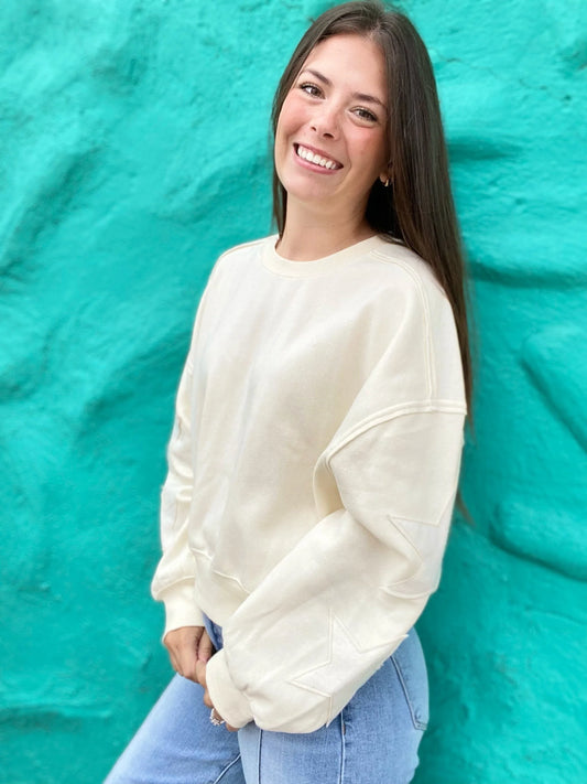 Shirts & Tops Cream Star Pullover