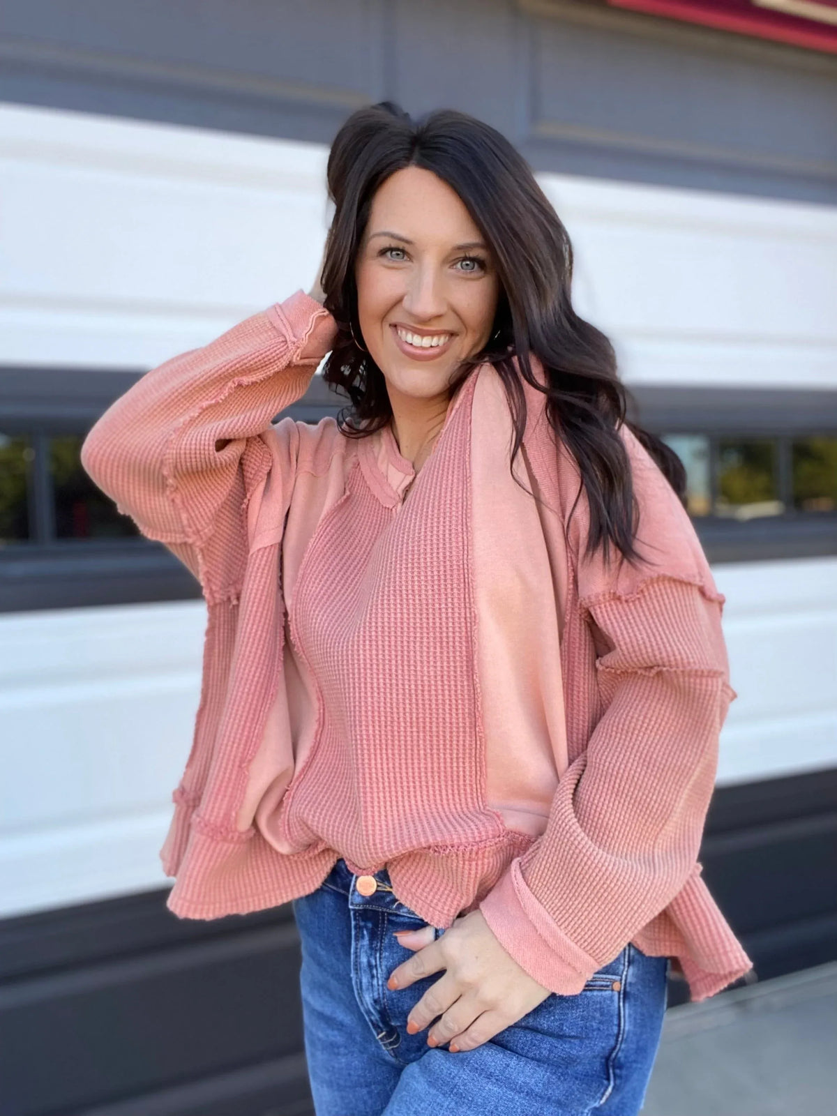 Outerwear Finlee Vneck Waffle Pullover