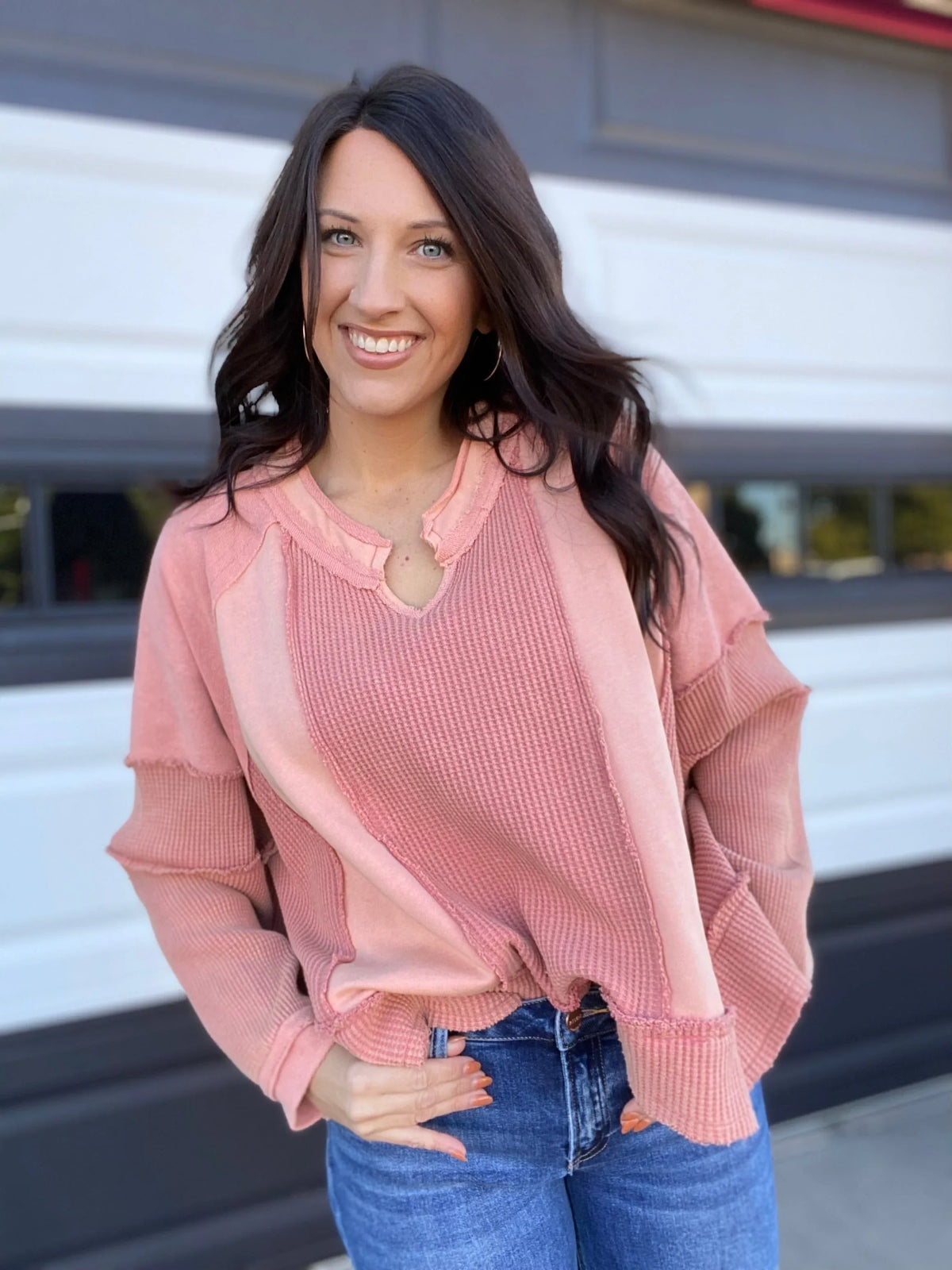 Outerwear Finlee Vneck Waffle Pullover