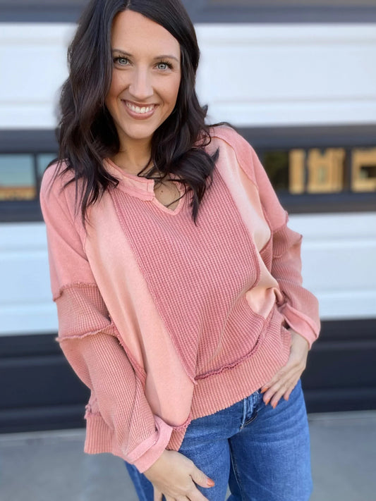 Outerwear Finlee Vneck Waffle Pullover
