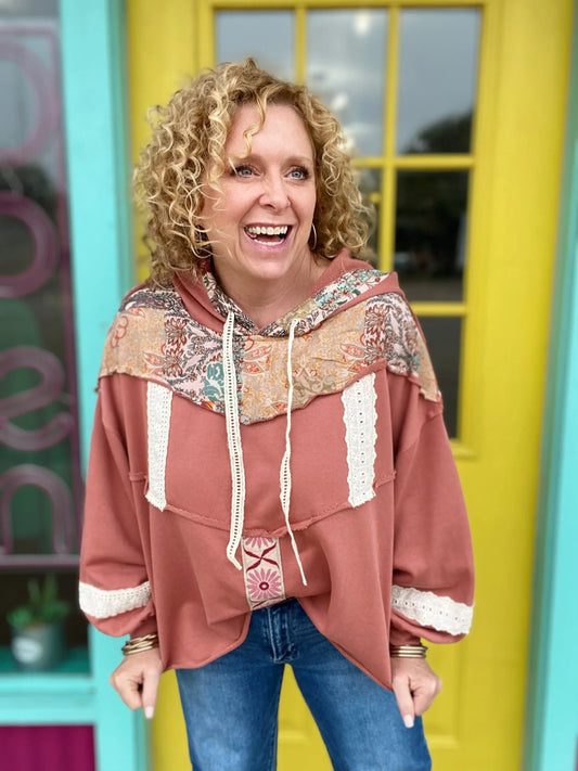 Outerwear Jayde Floral Embellished Hoodie