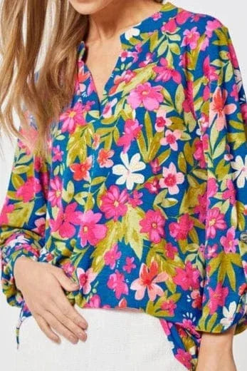 Tops Lizzy Blue Floral Blouse