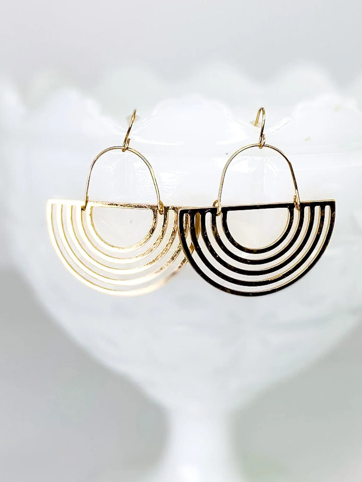 Earrings Matte Half Circle-Gold