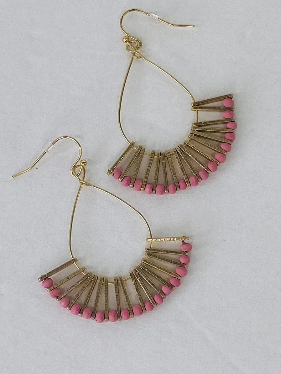 Earrings Mauve Fan Earring