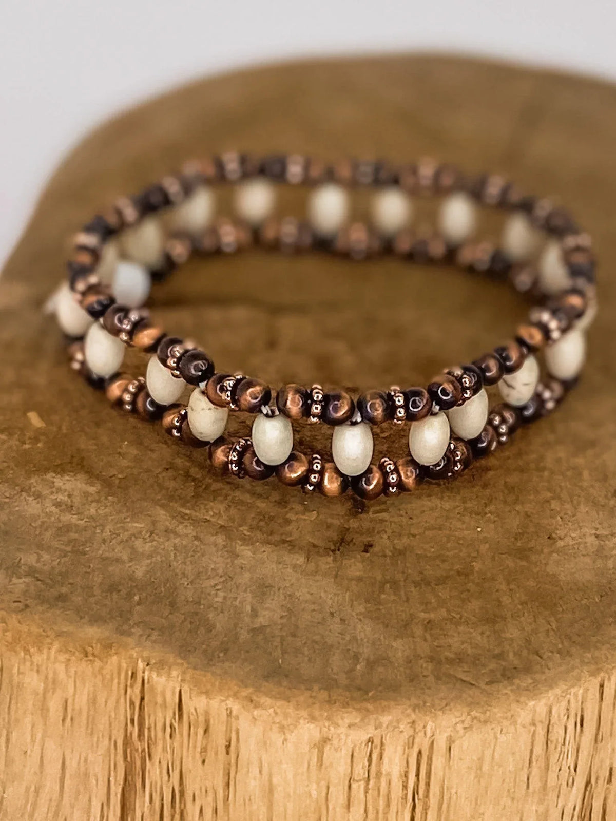 Bracelets Navajo Beaded Bracelet -Copper