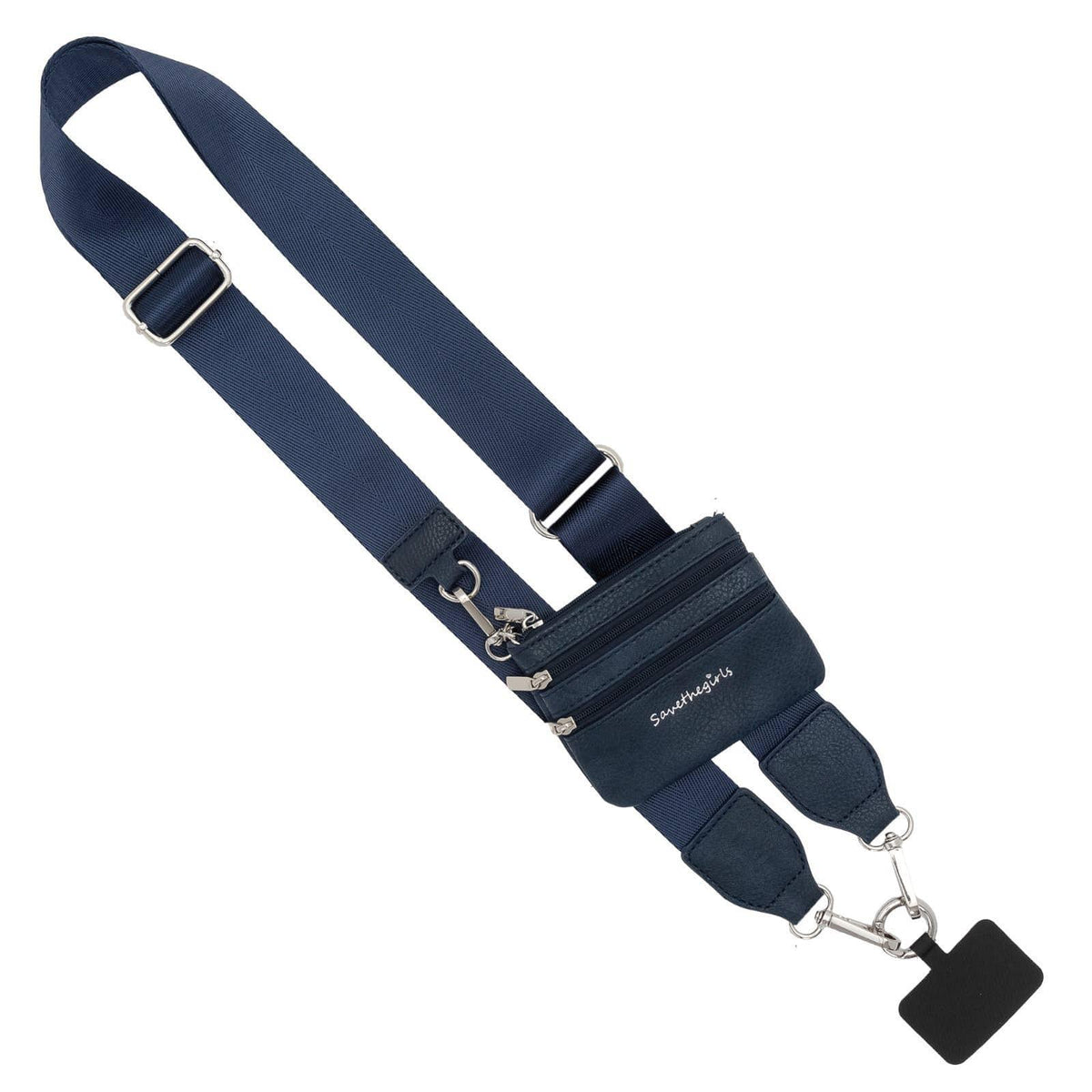Accessories Clip & Go Phone Lanyard with Wallet - Navy Solid Navy