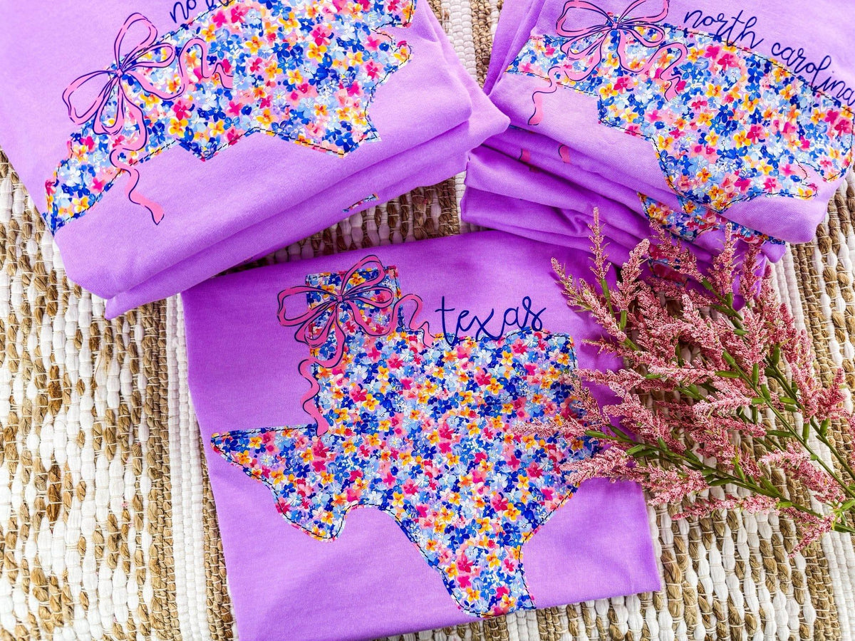 Graphic Tees Neon Violet Floral Texas