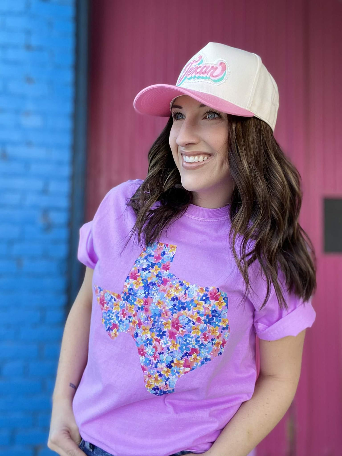 Graphic Tees Neon Violet Floral Texas