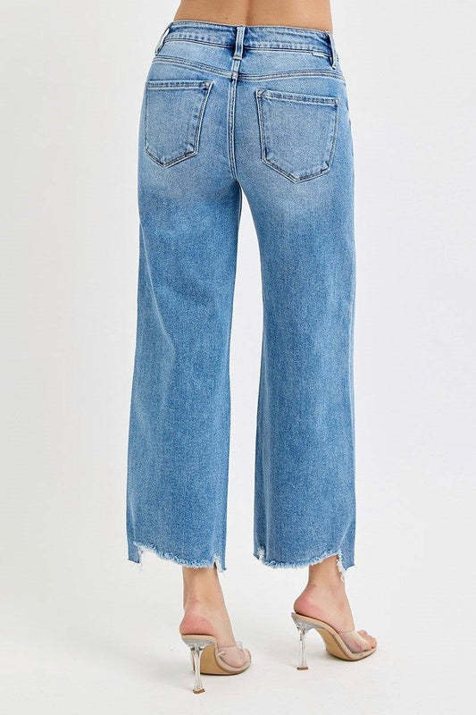 Bottoms Risen High Rise Crop Wide Leg
