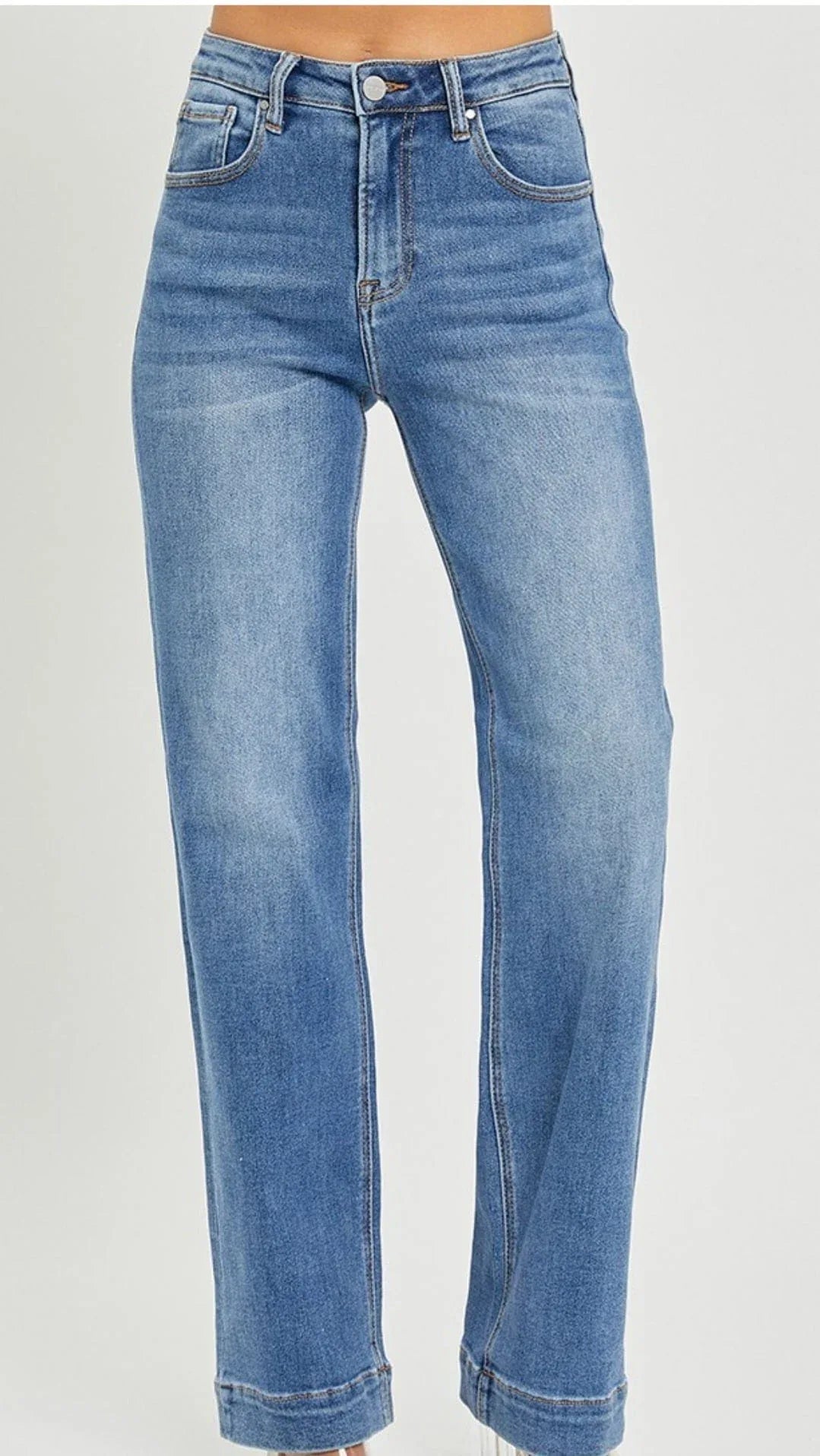 Bottoms Risen High Rise Straight Leg Jean