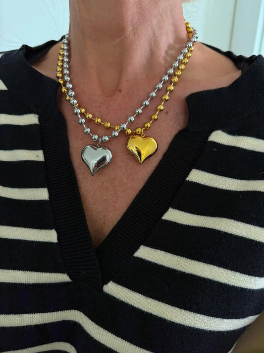 Necklaces SILVER BUBBLE HEART NECKLACE