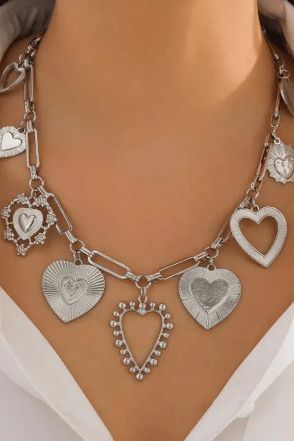 Jewelry Casey Silver Heart Charm Necklace Silver