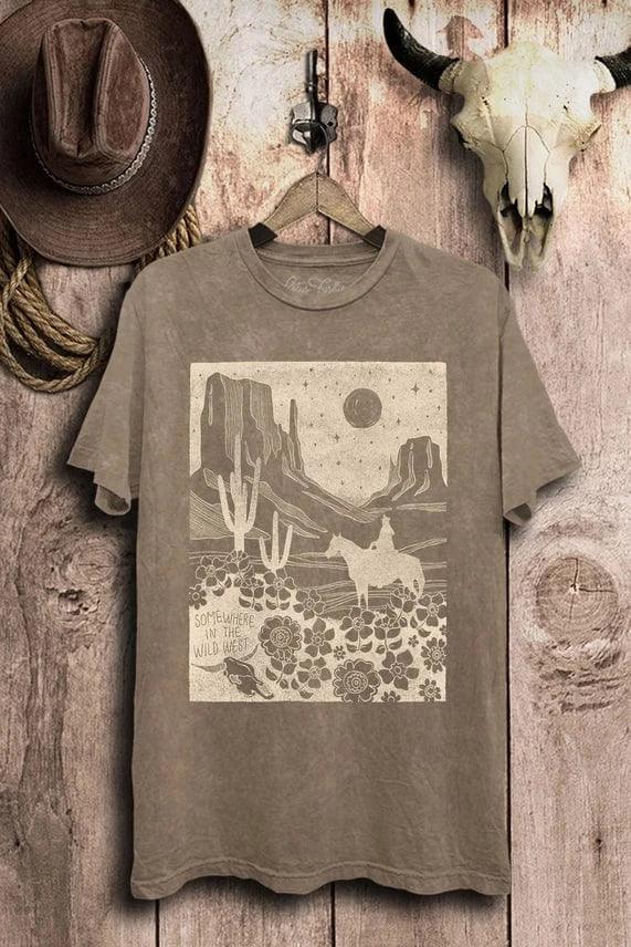 Graphic Tees Somewhere Tee-Vintage Mocha