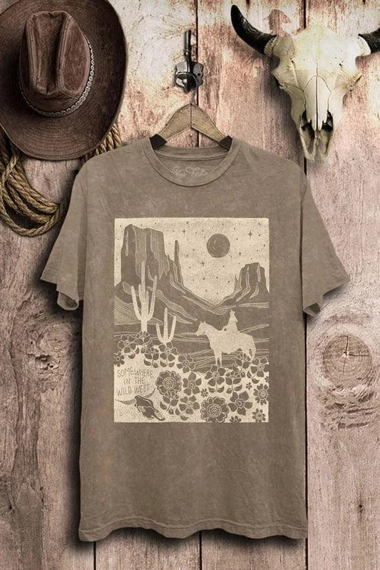 Graphic Tees Somewhere Tee-Vintage Mocha