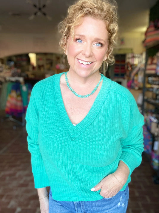 Shirts & Tops Sunnye Vneck Sweater Sea Foam