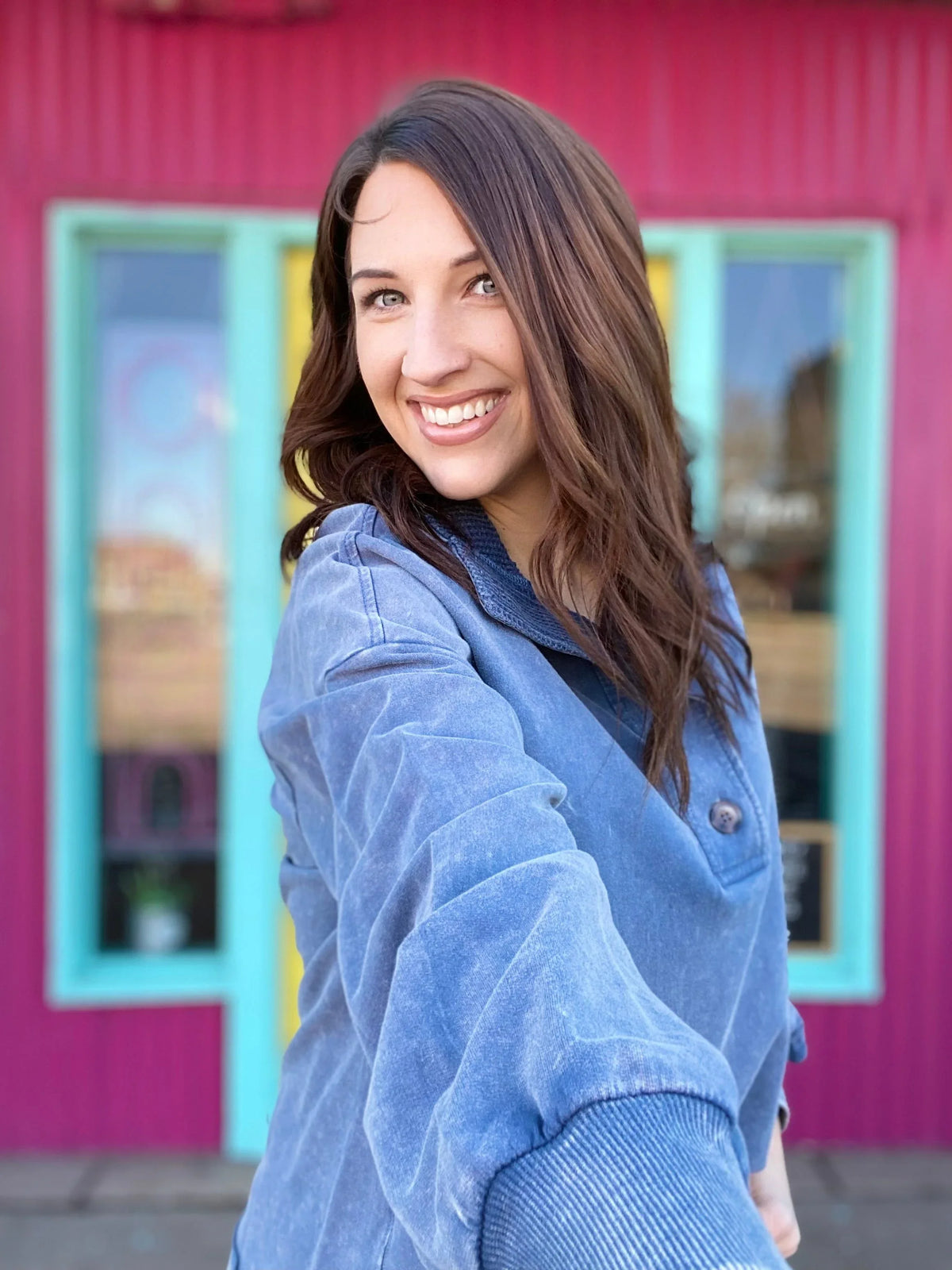 Shirts & Tops Tenlee Acid Wash Pullover- Blue