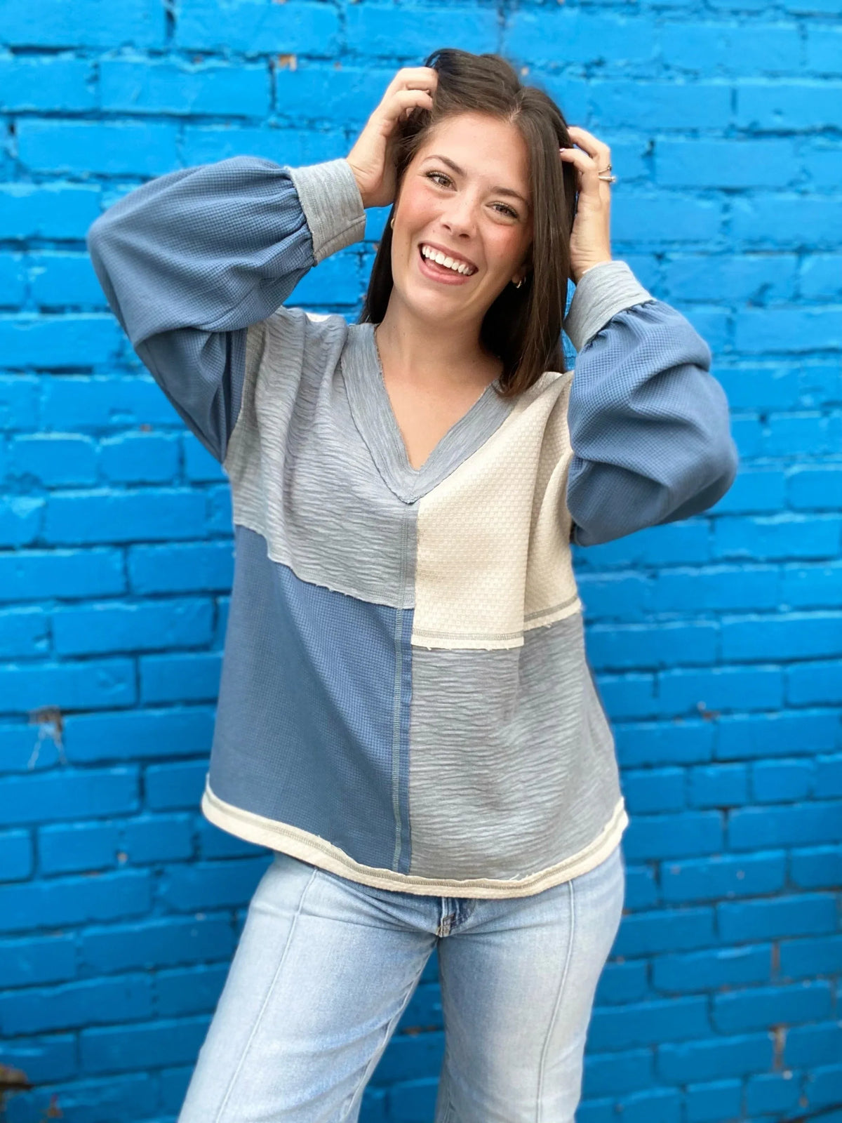 Shirts & Tops Vada Vneck Pullover-Blue