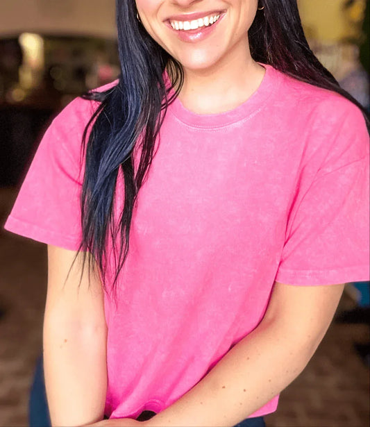 Tops Vintage Washed Betty Tee- Salmon